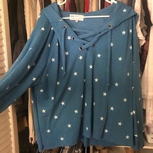 Wildfox Football Star Fleece Hoodie